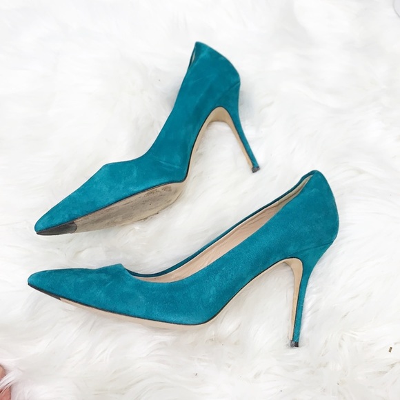 J. Crew Elsie Suede Heels in Hedgerow Green sz 8.5 - Picture 11 of 15